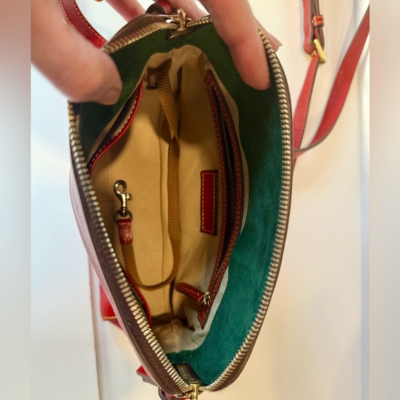 Dooney & Bourke Red Cameron Florentine Pebble Leather Crossbody Bag with Dustbag - Picture 4 of 9